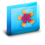 Folder Flor Blue Icon 64x64 png
